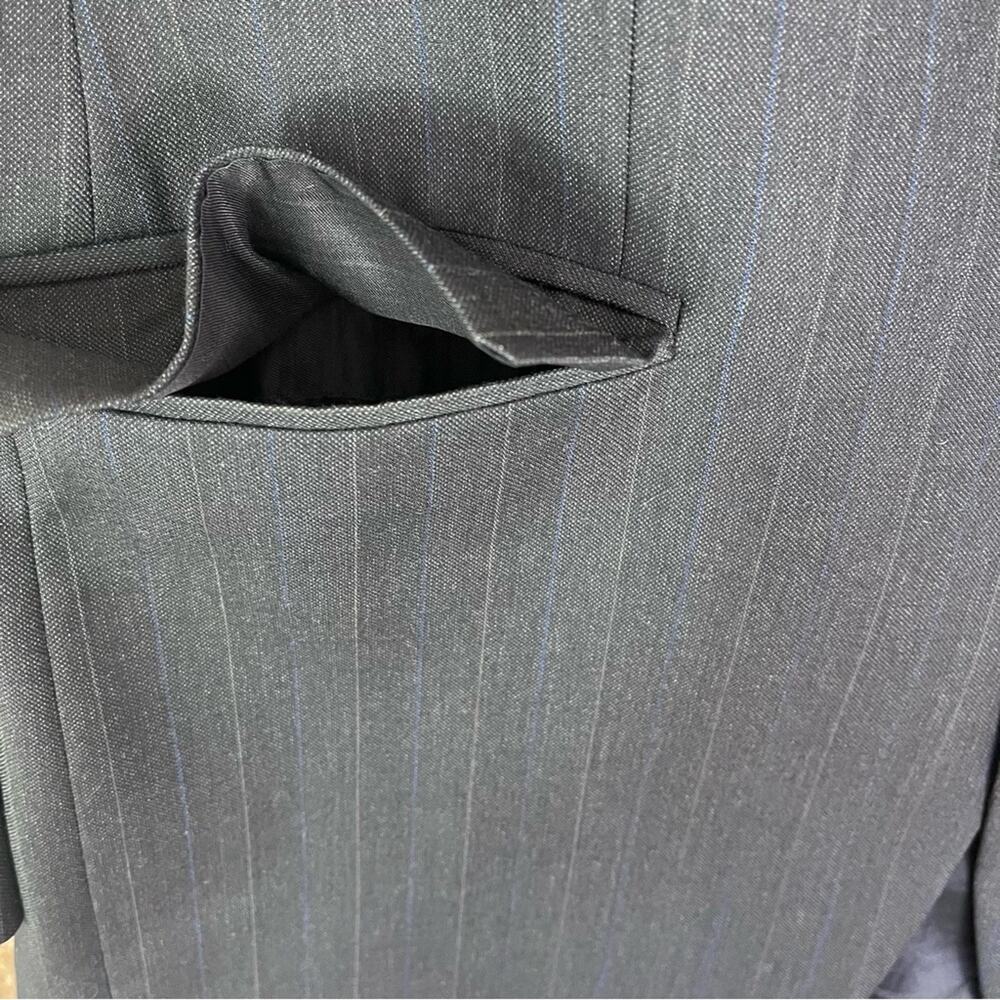 Ralph Lauren Sport Coat Mens 39R 100% Wool Charcoal and Blue Striped - Picture 13 of 13